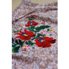 Hímzett gumis derekú Matyó szoknya- Bézs