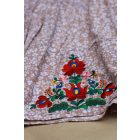 Hímzett gumis derekú Matyó szoknya- Bézs