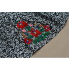 Hímzett gumis derekú Matyó szoknya- Fekete-fehér