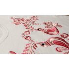 Hímzett rózsaszín madárkás matyó kislány póló- Fehér