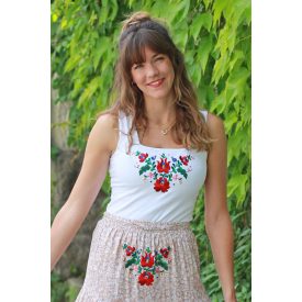 Hímzett Matyó Ujjatlan- Fehér