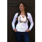 Hímzett békési hosszú ujjú - Fehér