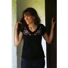 Hímzett hódmezővásárhelyi póló- Fekete