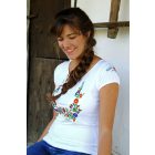 Hímzett békési póló - Fehér