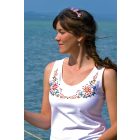 Hímzett hódmezővásárhelyi ujjatlan- Fehér