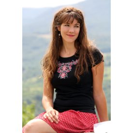 Hímzett Székely póló - Fekete