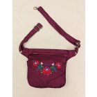 Kétféleképpen hordható Matyó kistáska - Bordó/színes