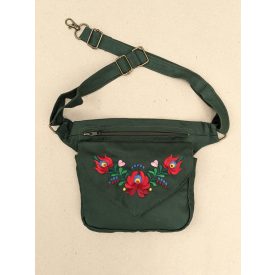 Kétféleképpen hordható Matyó kistáska - Zöld/színes