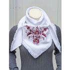 Pamutgéz Matyó Kendő - Fehér/Lila