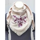 Pamutgéz Matyó Kendő - Vajszín/Lila	