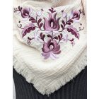 Pamutgéz Matyó Kendő - Vajszín/Lila	