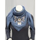 Pamutgéz Matyó Kendő - Világoskék/barna