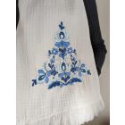 Pamutgéz Matyó Sál - Fehér/kék