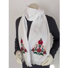 Pamutgéz Matyó Sál - Fehér/színes