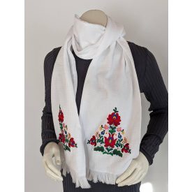 Pamutgéz Matyó Sál - Fehér/színes