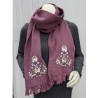 Pamutgéz Matyó Sál - Mályva/barna