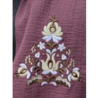 Pamutgéz Matyó Sál - Mályva/barna