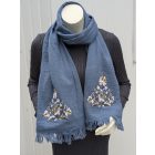 Pamutgéz Matyó Sál - Világoskék/barna