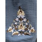 Pamutgéz Matyó Sál - Világoskék/barna