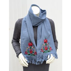 Pamutgéz Matyó Sál - Világoskék/színes