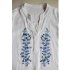 Laza szabású Palóc Blúz- Fehér/kék