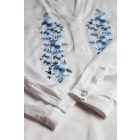 Laza szabású Palóc Blúz- Fehér/kék